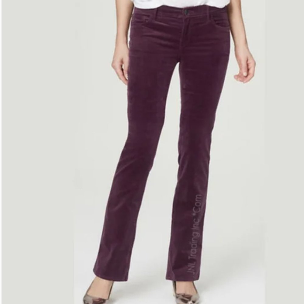 Ann Taylor LOFT curvy bootcut burgundy corduroy pants Sz 34 18 tall